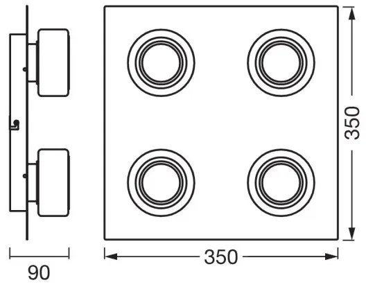 Osram -LED Plafonieră de baie ORBIS FLAME 4xLED/5,5W/230V IP44 neagră