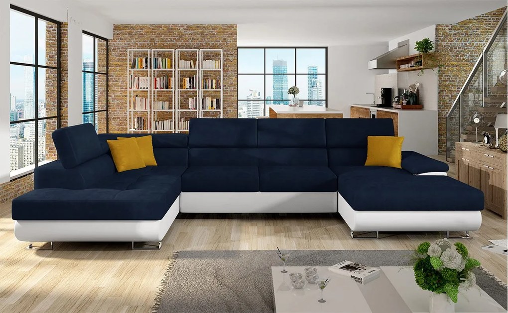 Colțar în formă de U Alphard Bis (S) (piele ecologică soft 017 + uttario velvet 2967 + uttario velvet 2959). Promo -17%. 1051185