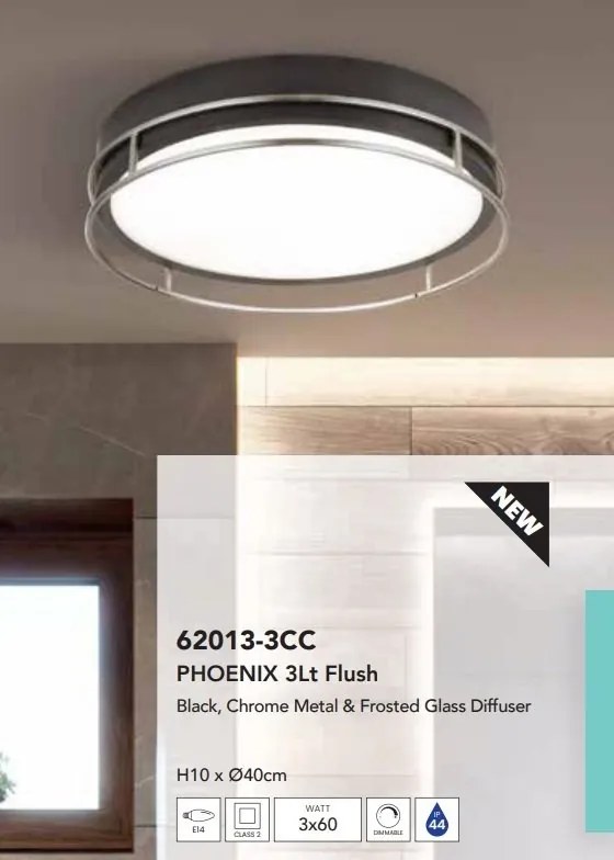 Plafoniera pentru baie cu protectie IP44 Phoenix 3Lt