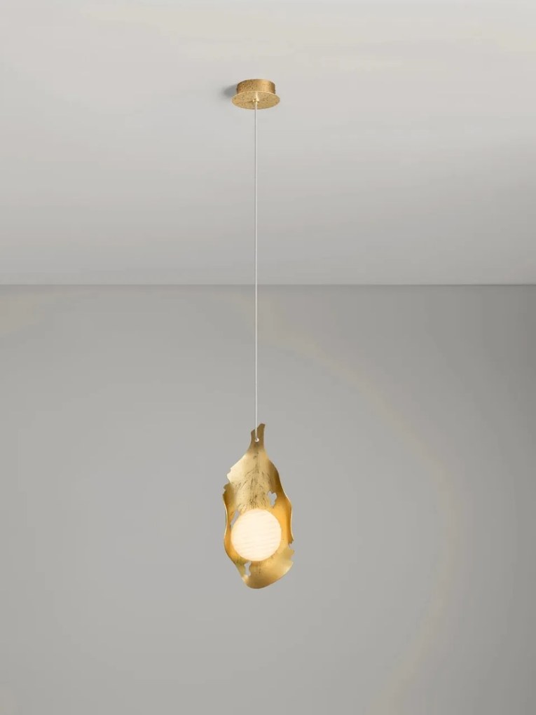 Lustra, Pendul LED otel auriu si sticla MALORY