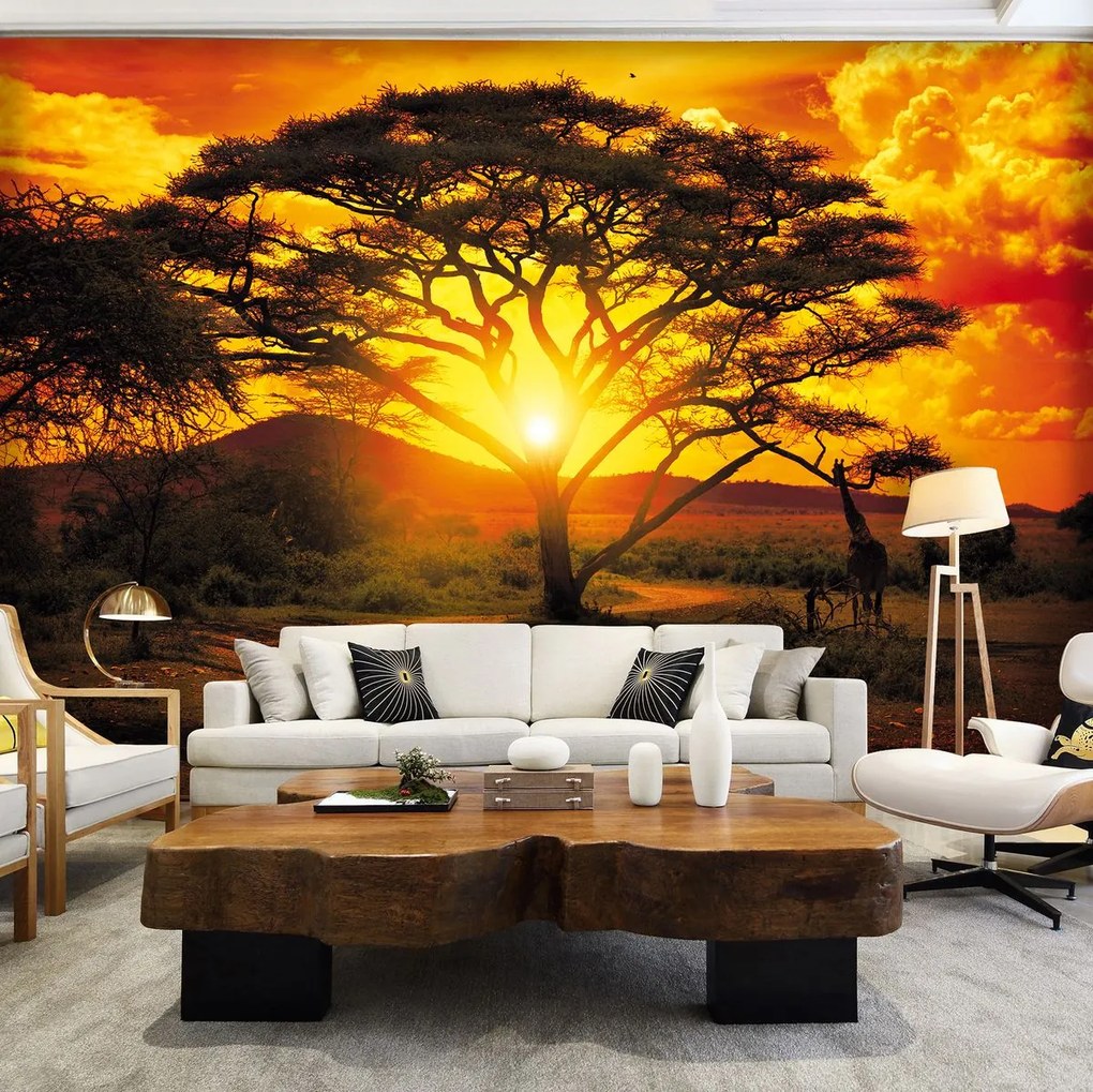 Fototapet - Apus de soare peisaj (152,5x104 cm)