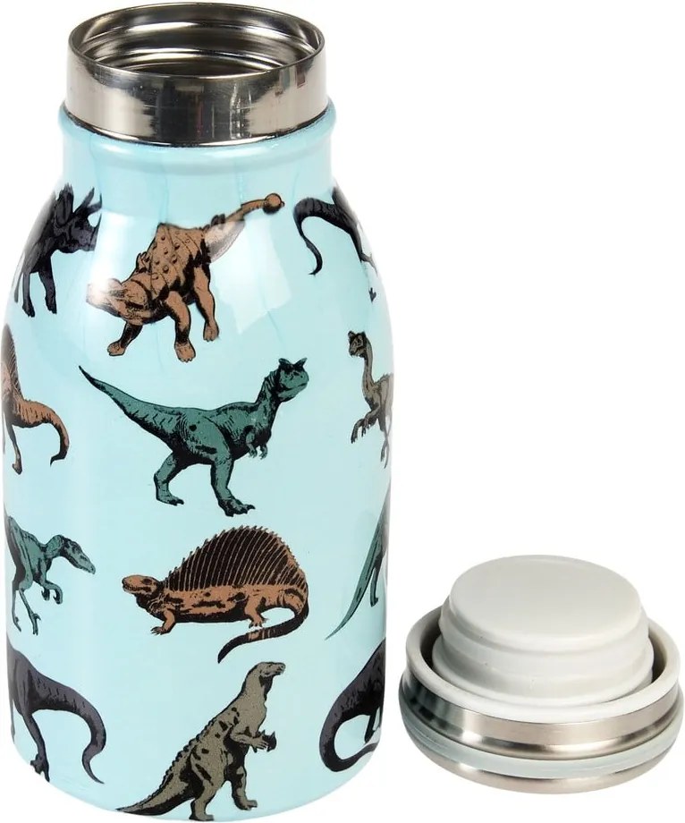 Sticlă pentru copii albastru-deschis din oțel inoxidabil 250 ml Prehistoric Land – Rex London