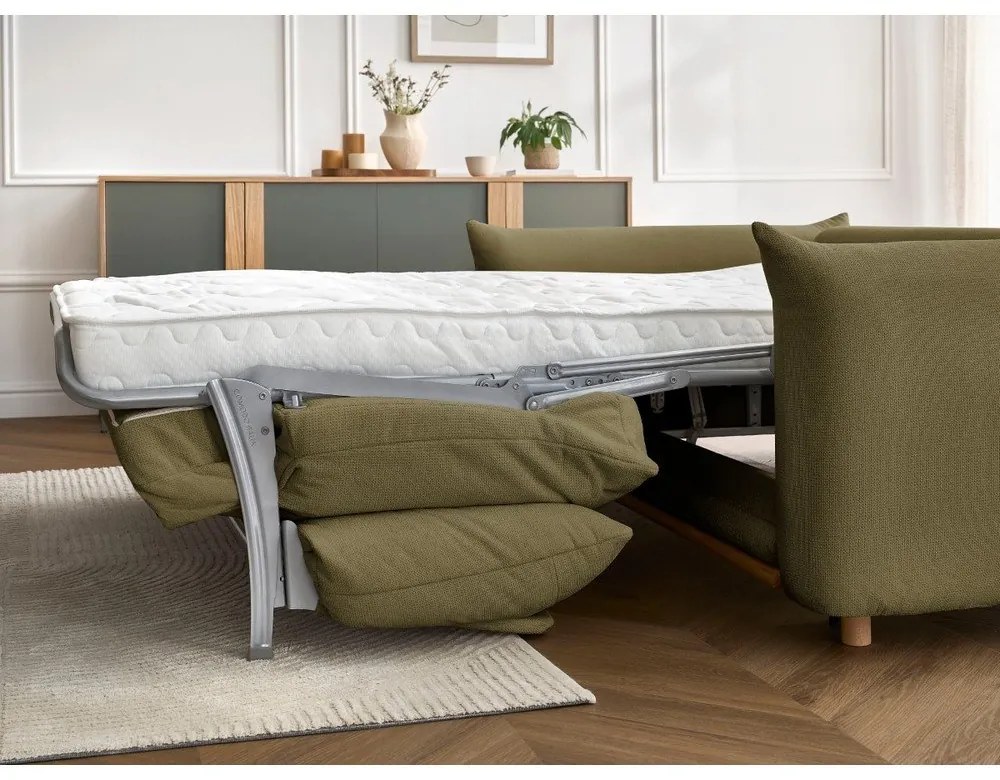 Canapea verde extensibilă 214 cm Ernest – Bobochic Paris