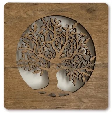 Ceas LED reglabil Li-Go 5275/DUB2 - LED/10W/5V 20000 mAh 42x42 cm stejar + telecomandă