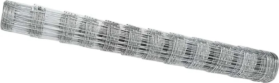 vidaXL Gard pentru câmp Argintiu 25 x 1,2 m Oțel galvanizat