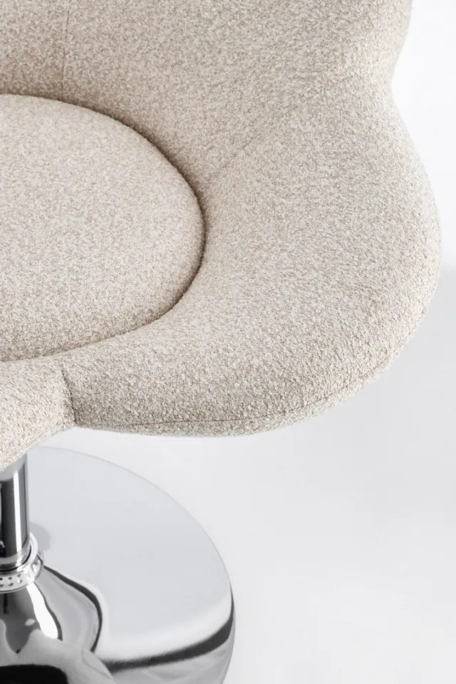 Scaun cu inaltime reglabila, bej, cu picior cromat, Fleur, Yes