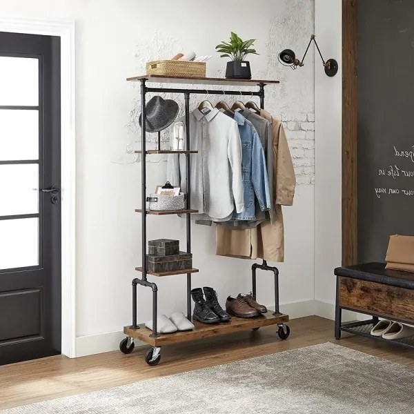 Cuier mobil pe stativ LINEA, maro/negru