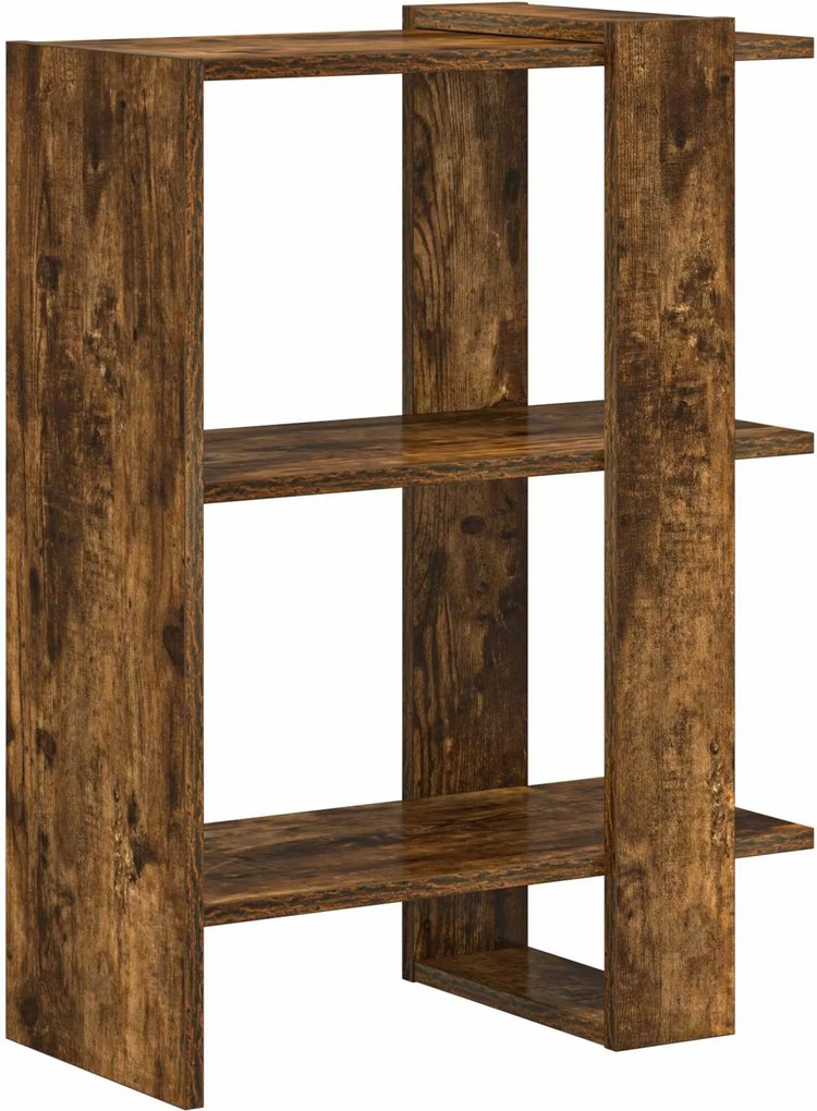 vidaXL Raft pentru cărți Stejar fumuriu 52 x 25 x 71,5 cm