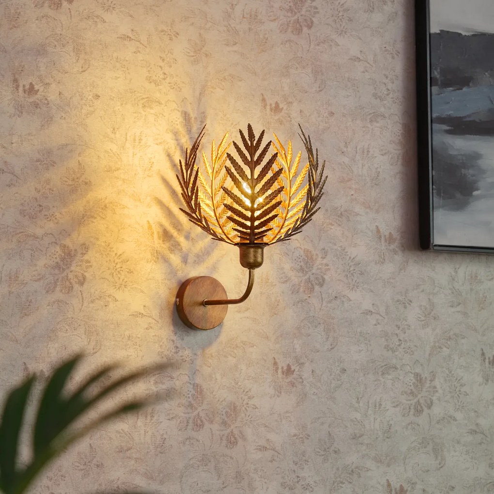 Lampă de perete vintage aurie 26,5 cm - Botanica