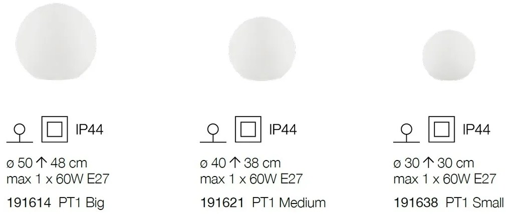 Corp iluminat exterior IP44, diametru 50cm, SOLE PT1 BIG 191614