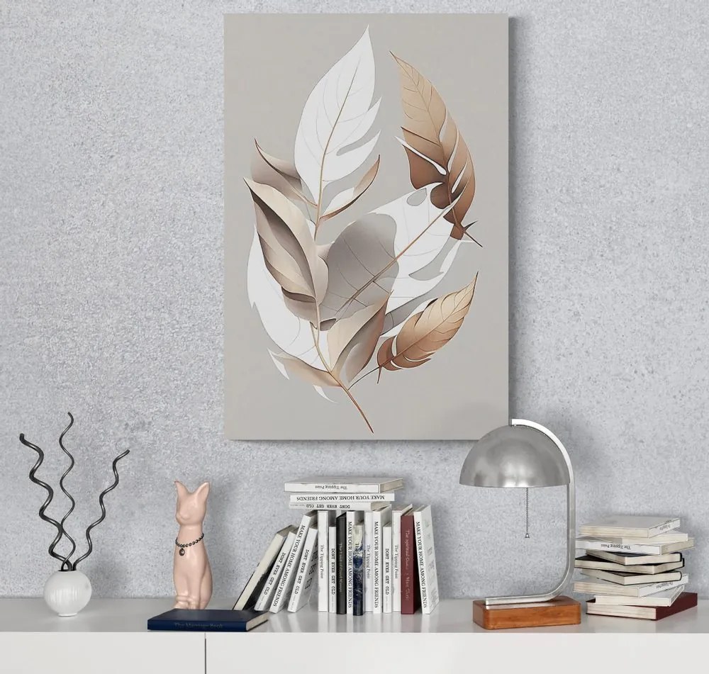 Tablou frunze minimaliste de cupru