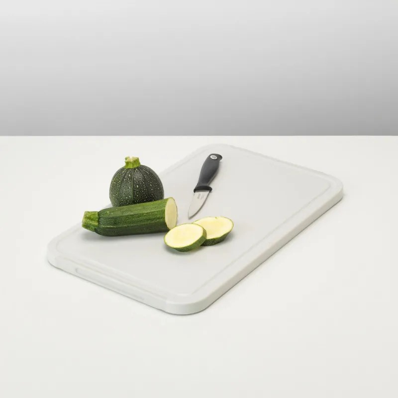 Tocator pentru taiat si servit Brabantia Tasty+ 1003308, 40x25 cm, Antiderapant, Uсor de curатat, Gri deschis