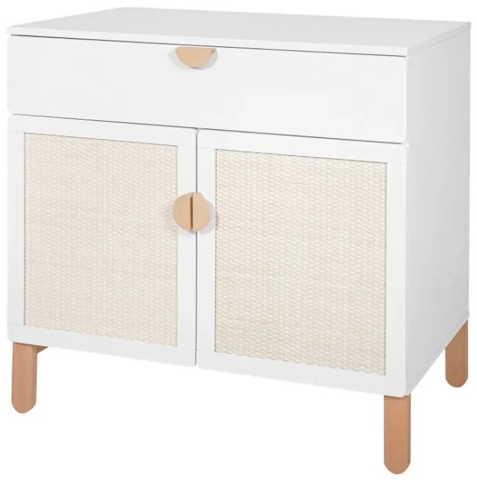 Comoda Ratata alb/fag/natur L90 cm