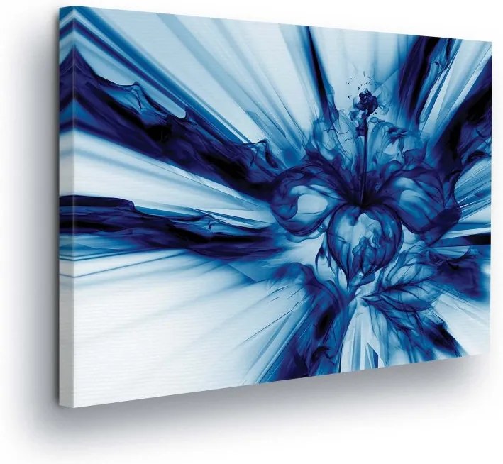 GLIX Tablou - Dark Blue Abstraction 80x60 cm