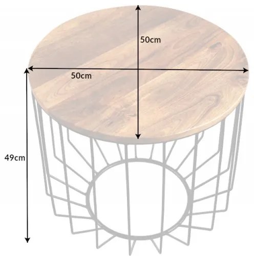 Neînvins Masuta de cafea Factory Loft 56 cm mango natural