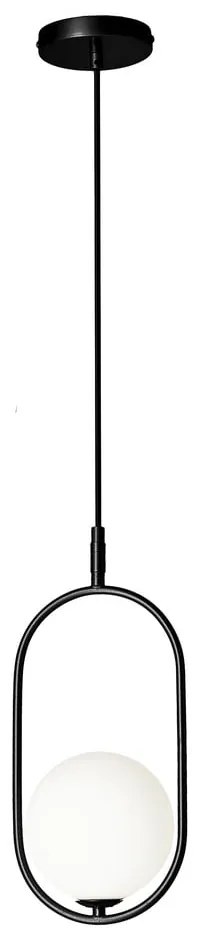 Lustră neagră cu abajur din sticlă 18.5x15 cm Cordel – Candellux Lighting