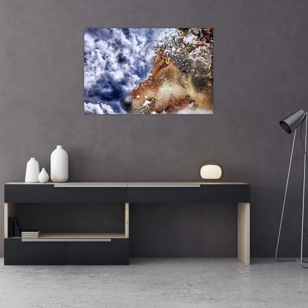 Tablou cu lup (90x60 cm)
