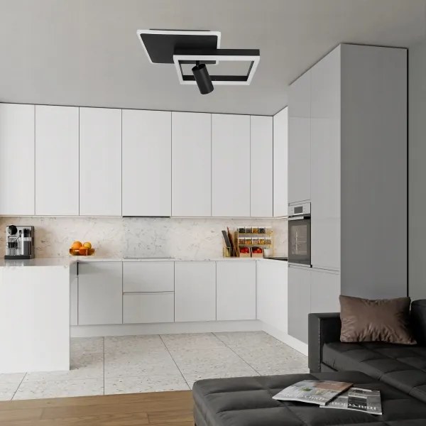 Plafonieră LED/38W/230V + 1xGU10/30W neagră