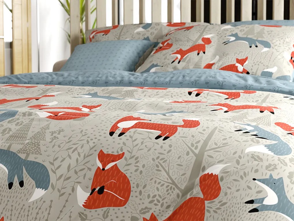 Lenjerie de pat din bumbac FOXIVA gri Dimensiune lenjerie de pat: 70 x 90 cm | 140 x 200 cm