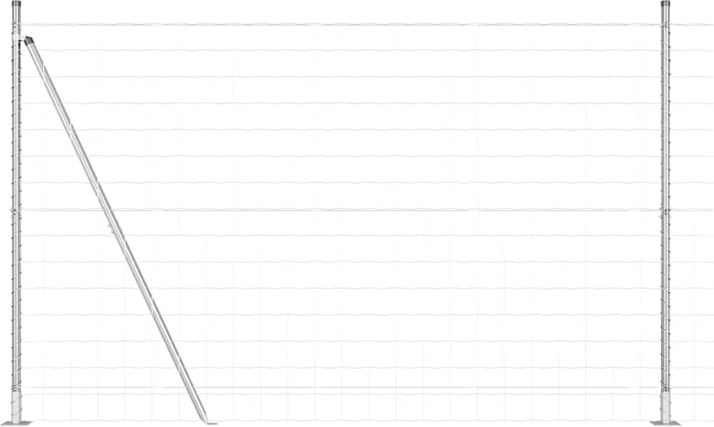 vidaXL Gard cu Stâlp Argintiu 1,4 x 10 m Oțel