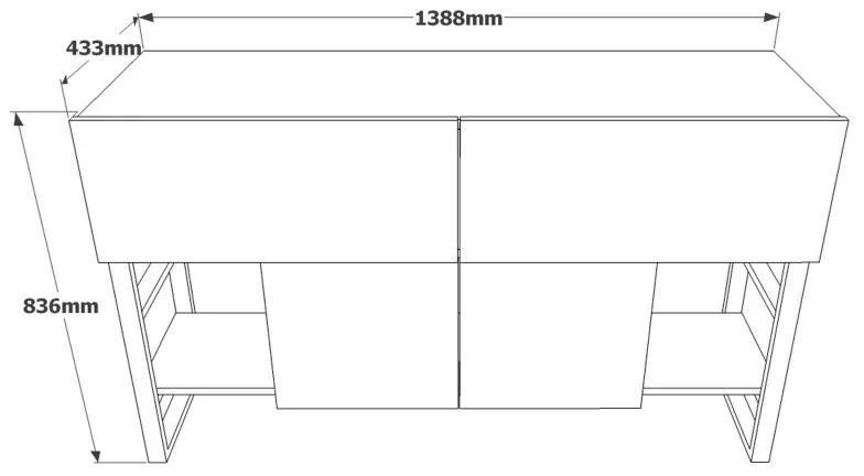 Dulap Tip Consola Stil Industrial ML25-A 138.8 X 83.6 X 43.3