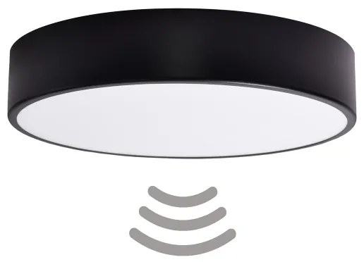 Plafonieră cu senzor CLARE 3xE27/40W/230V d. 40 cm negru Brilagi