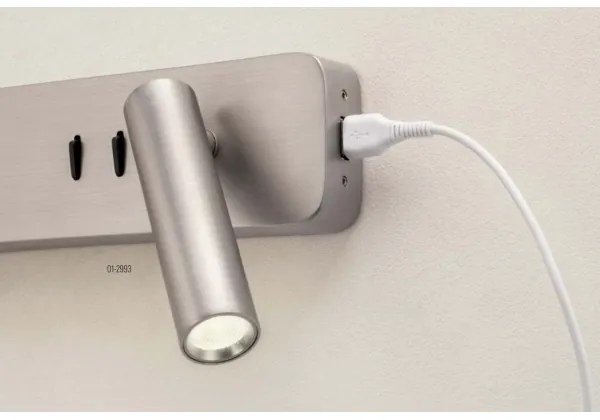 Redo 01-2993 - Aplică de perete LED OASIS LED/3W/230V+1xG9/10W USB CRI 90 crom