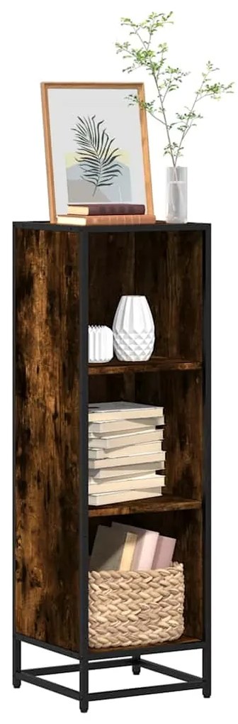 vidaXL Bibliotecă, stejar fumuriu, 33,5x33x107,5 cm, lemn prelucrat