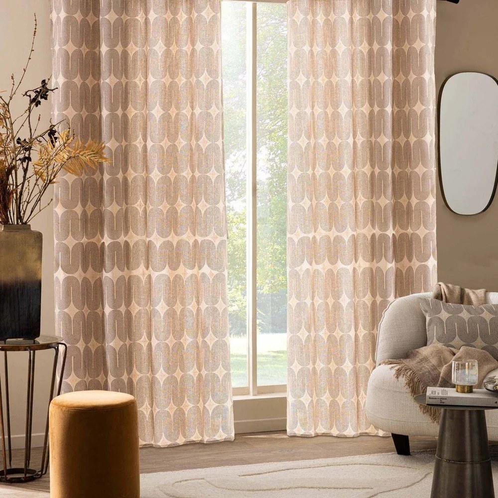 Draperie neagră-bej 140x240 cm Ondine – douceur d'intérieur