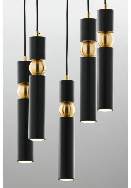 Lustră pe cablu Jupiter 2014 ALAS 5xGU10/10W/230V negru/auriu