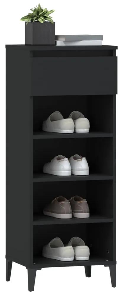 Pantofar, negru, 40x36x105 cm, lemn prelucrat Negru, 1