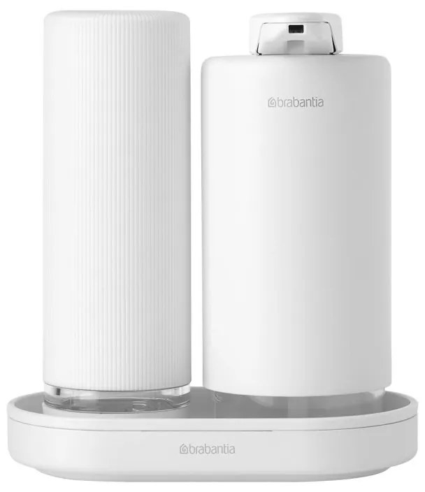 Set 2 dozatoare detergent de vase / sapun lichid Brabantia SinkStyle 1008505, 200 ml, Cu strat mineral, Alb