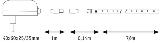 Bandă dimabilă LED RGB/15W Paulmann 70514 SIMPLED 7,5m 230V + telecomandă