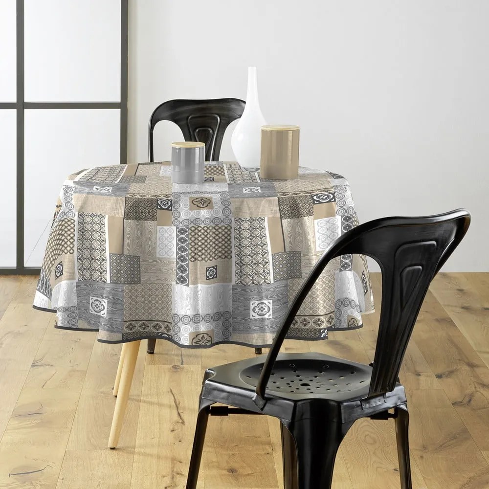 Față de masă lavabilă din PVC ø 160 cm Costa – douceur d'intérieur