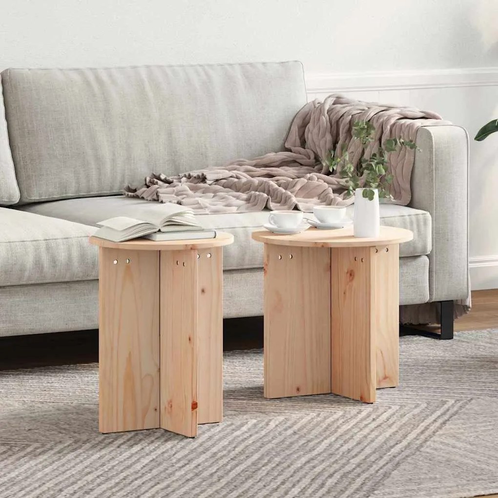 vidaXL Masă de cafea 2 pcs Natural 41.5 x 41.5 x 41 cm