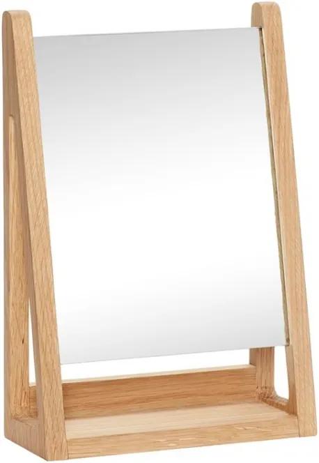 Oglinda de masa dreptunghiulara maro din lemn de stejar 22x32 cm Rona Hubsch