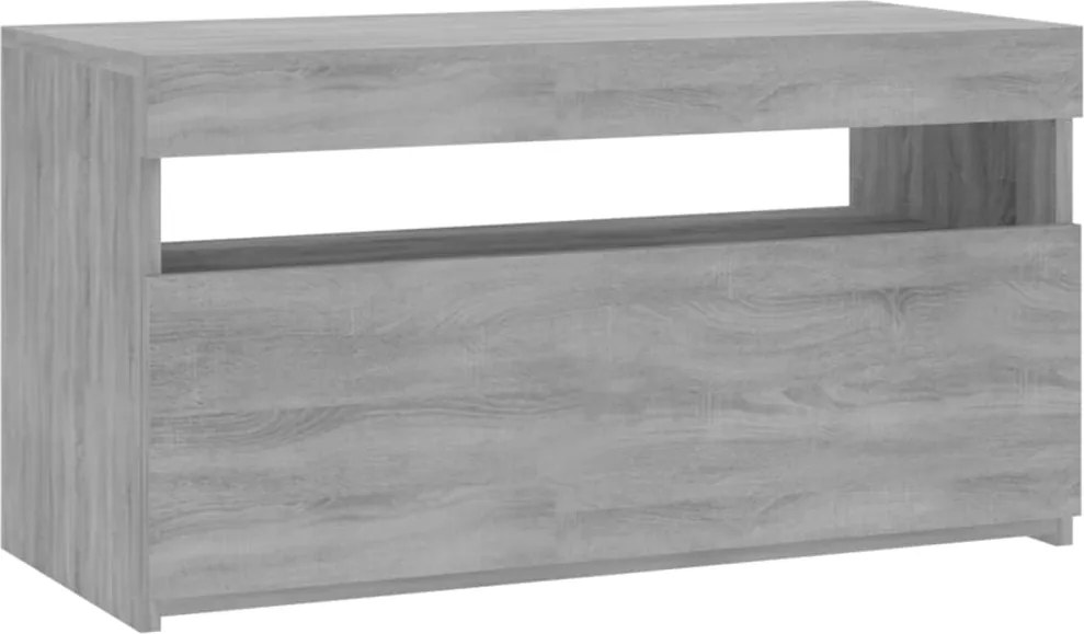 vidaXL Comodă TV cu lumini LED, sonoma gri, 75x35x40 cm