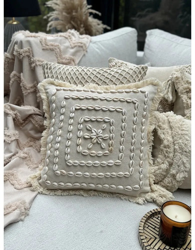 Față de pernă din bumbac 43x43 cm Seashells – Mioli Decor