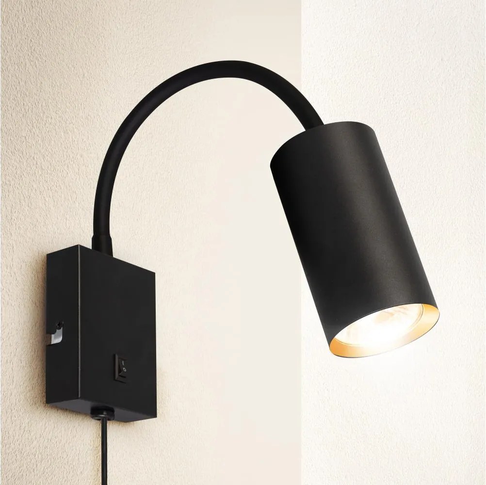 Brilagi - Aplică flexibilă de perete SELE 1xGU10/30W/230V negru/auriu