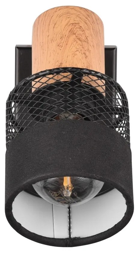 Aplică de perete neagră/în culoare naturală ø 7 cm Nandini – Trio