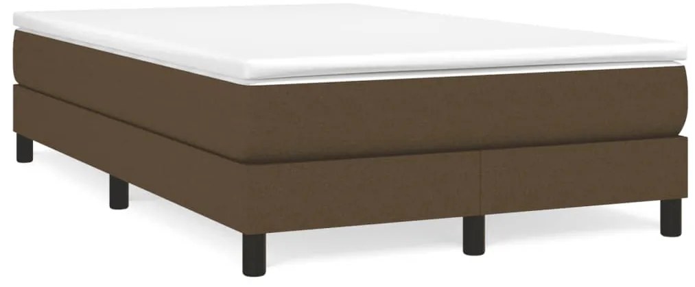 vidaXL Pat box spring cu saltea, maro închis, 120x190 cm, textil