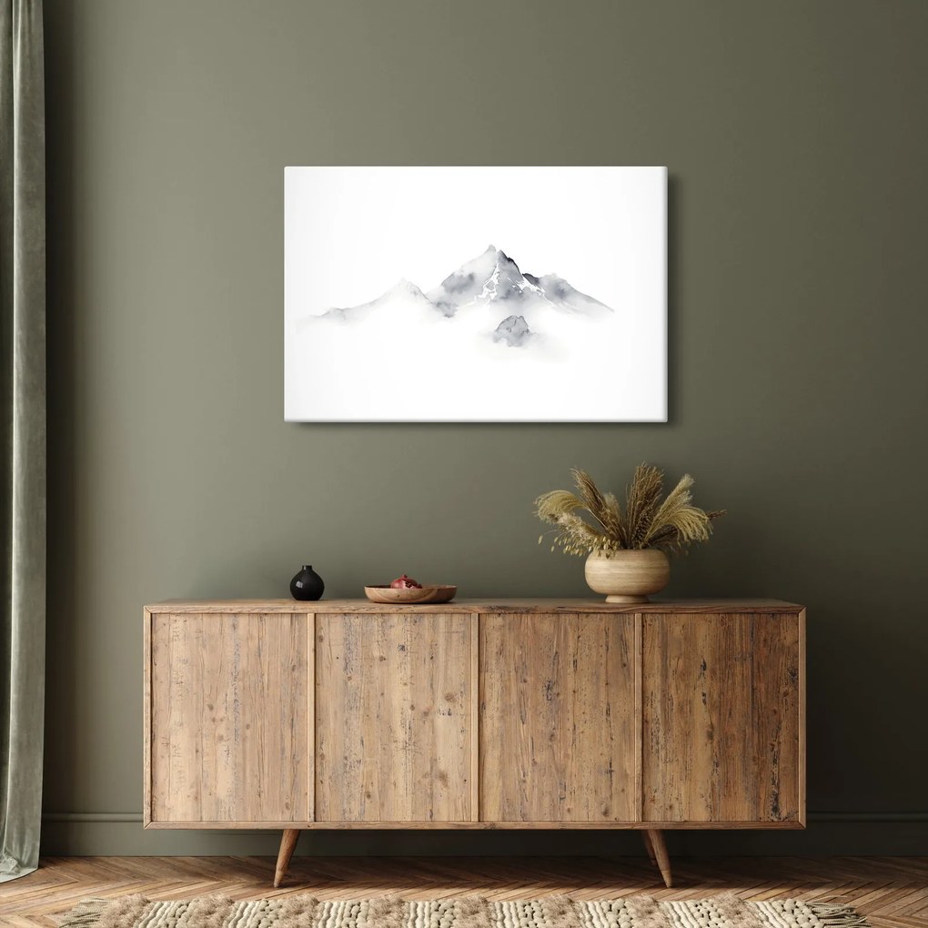 Tablou - Pictură cu cerneală de munți (90x60 cm)