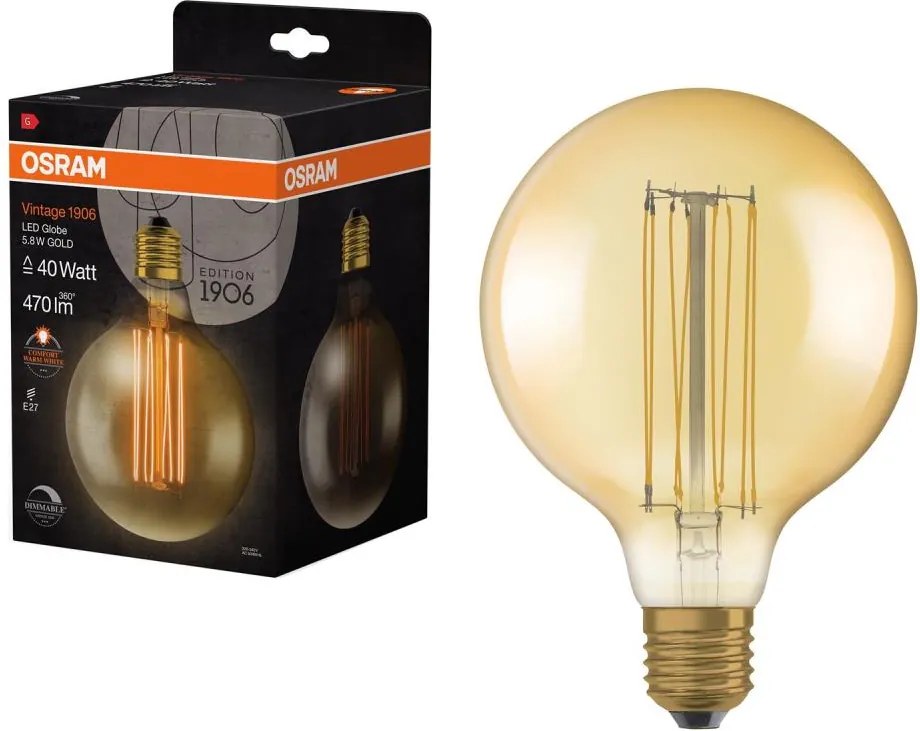 Bec LED dimabil VINTAGE FILAMENT E27/5,8W/230V 2200K - Osram