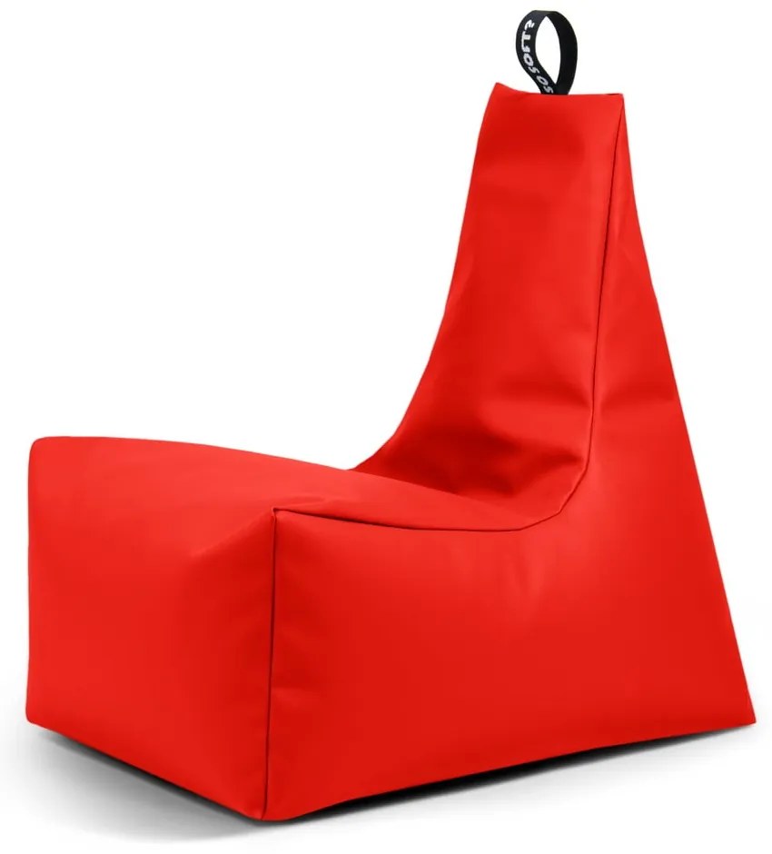 Fotoliu bean bag roșu cu tapițerie din imitație de piele Icy XL – So Soft?