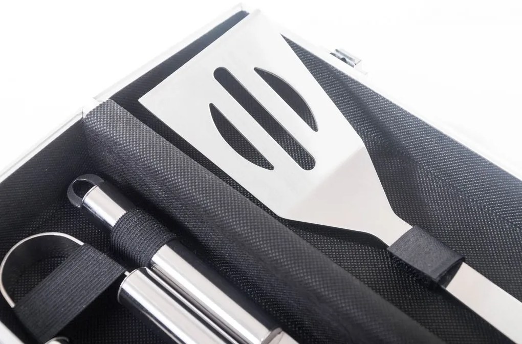 Set de 3 unelte pentru grătar G21, servietă de aluminiu