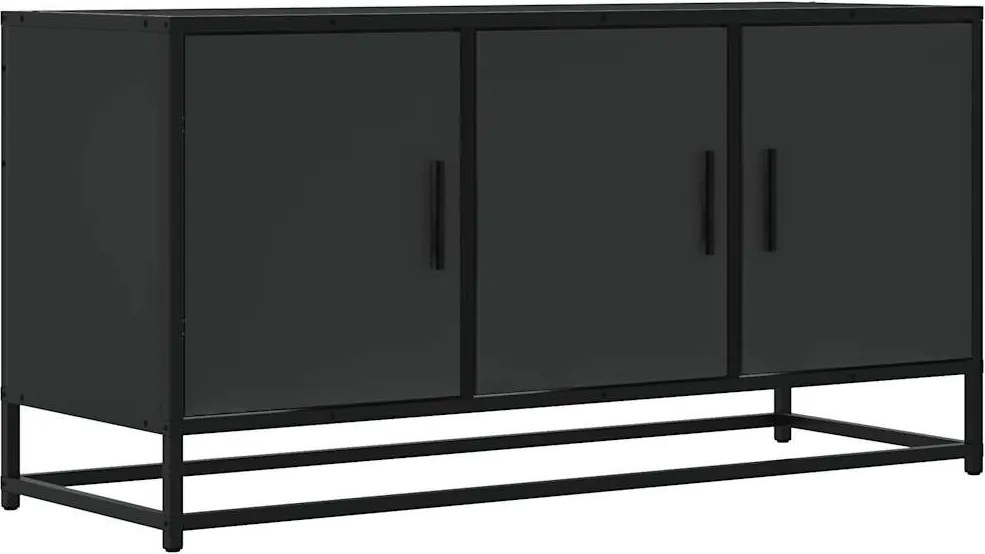 vidaXL Dulap TV negru, 100x35x50 cm lemn prelucrat și metal