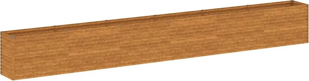 vidaXL Pat de grădină înălțat 578x50x69 cm, oțel corten