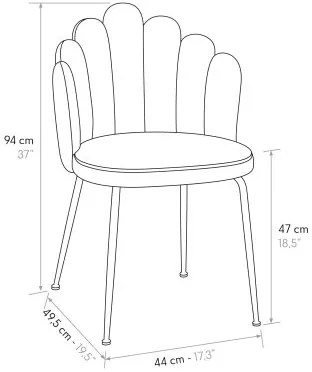 PAZZO DESIGN Set de 4 scaune Sissi galbn muștar din catifea și picioare metalice | Aosom Romania