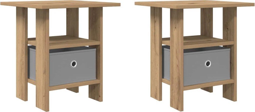 vidaXL Noptieră 2 pcs Stejar Artizanal 41 x 40 x 45 cm Lemn compozit