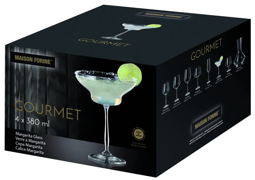Set 4 pahare margarita 380ml, Gourmet